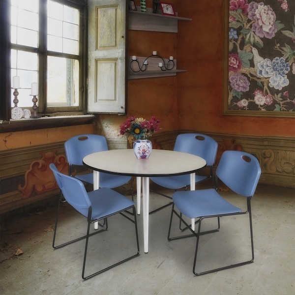 Regency Kahlo Round Table & Chair Sets, 48 W, 48 L, 29 H, Wood, Metal, Polypropylene Top, Maple TPL48RNDPLCM44BE - main